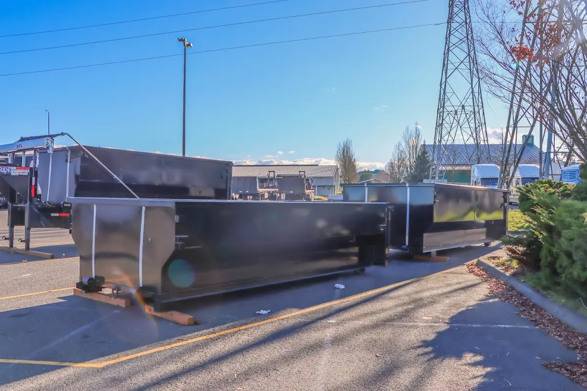 Roll-off dumpster ready for waste disposal at job site for Roll Off Dumpster Rental in Colonie